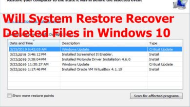 system restore